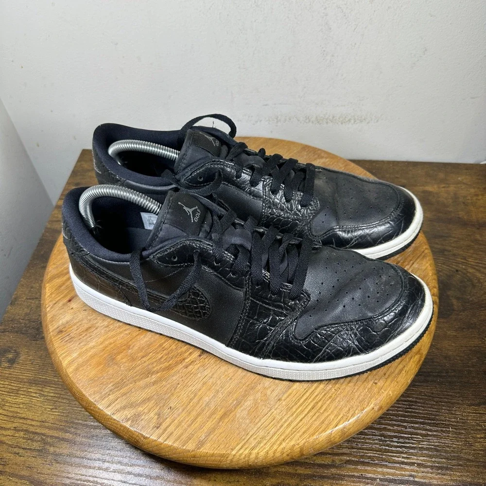 Nike Jordan 1 Low Golf Shoes Black White Croc Mens Size 11 DD9315-003 Sneaker